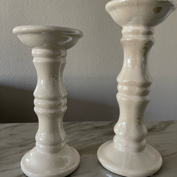 Pair of ceramic candle holders - Picture 4 of 5